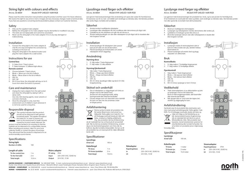 North Light XYIP-24ELED-160R-RGB instruction manual