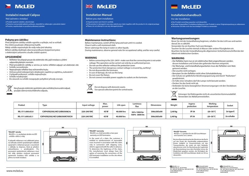 McLED ML-511.600.65.0 installation manual