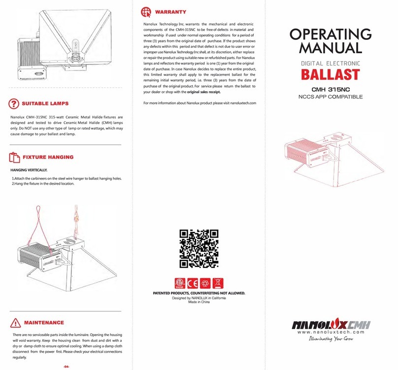 NANOLUX CMH-315NC operating manual