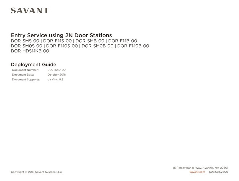 Savant DOR-SMS-00 Quick reference guide