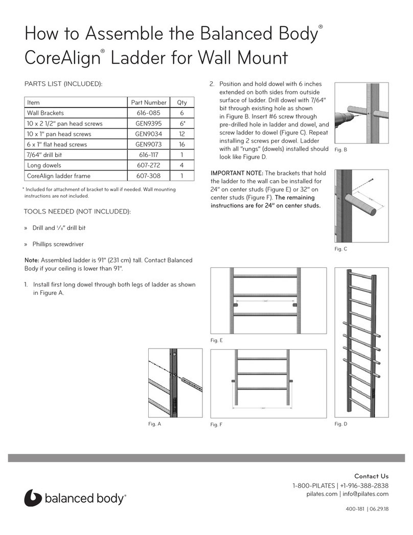 Balanced Body CoreAlign 616-085 Operation instructions