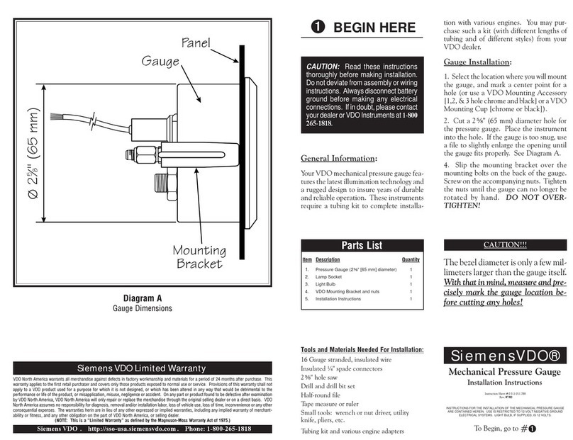 Siemens VDO Pro Cockpit instructions Siemens VDO Pro Cockpit instructions