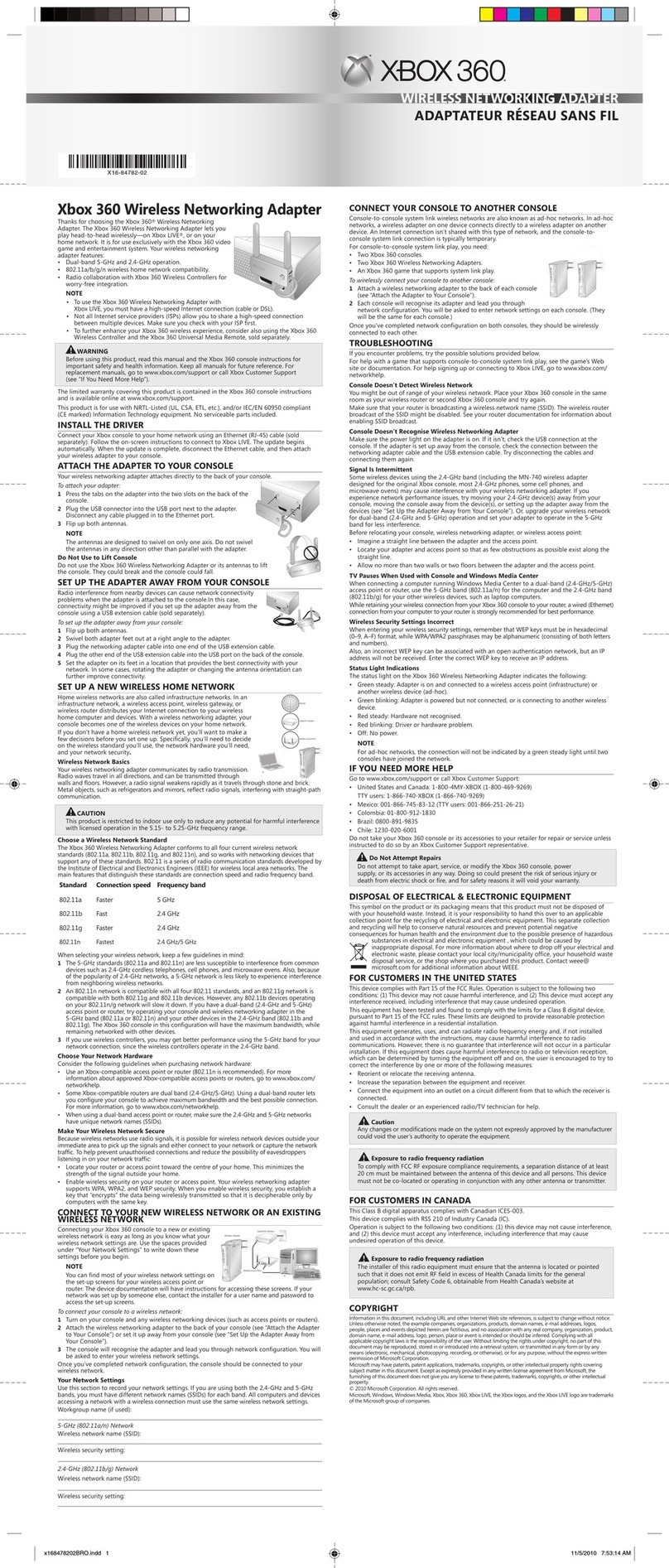 Microsoft Xbox 360 quick start guide
