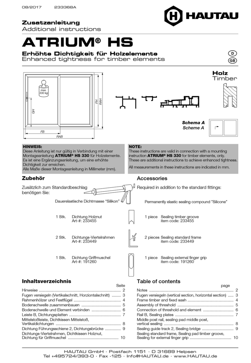 HAUTAU ATRIUM HS 330 Additional instructions