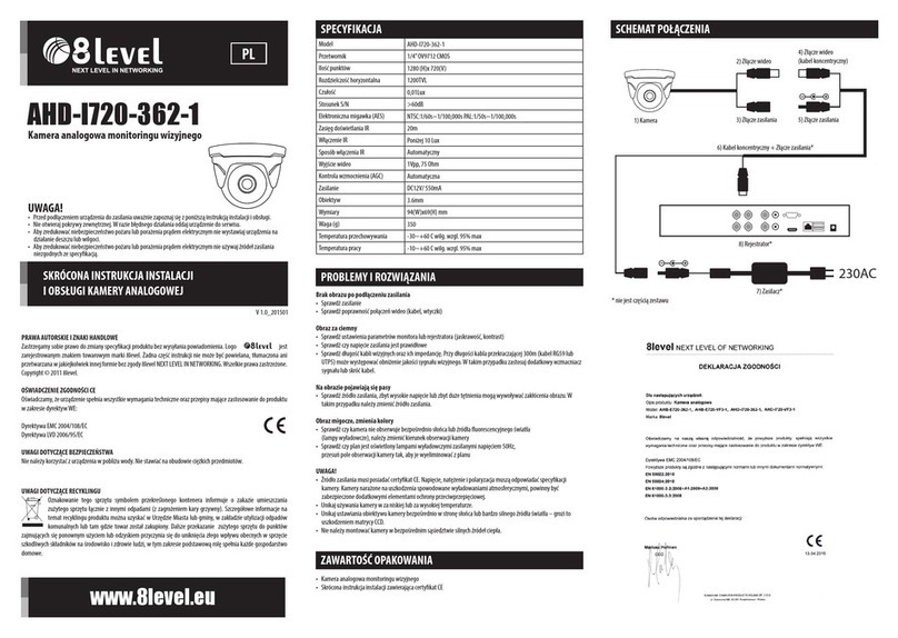 8 Level AHD-I720-362-1 Owner's manual