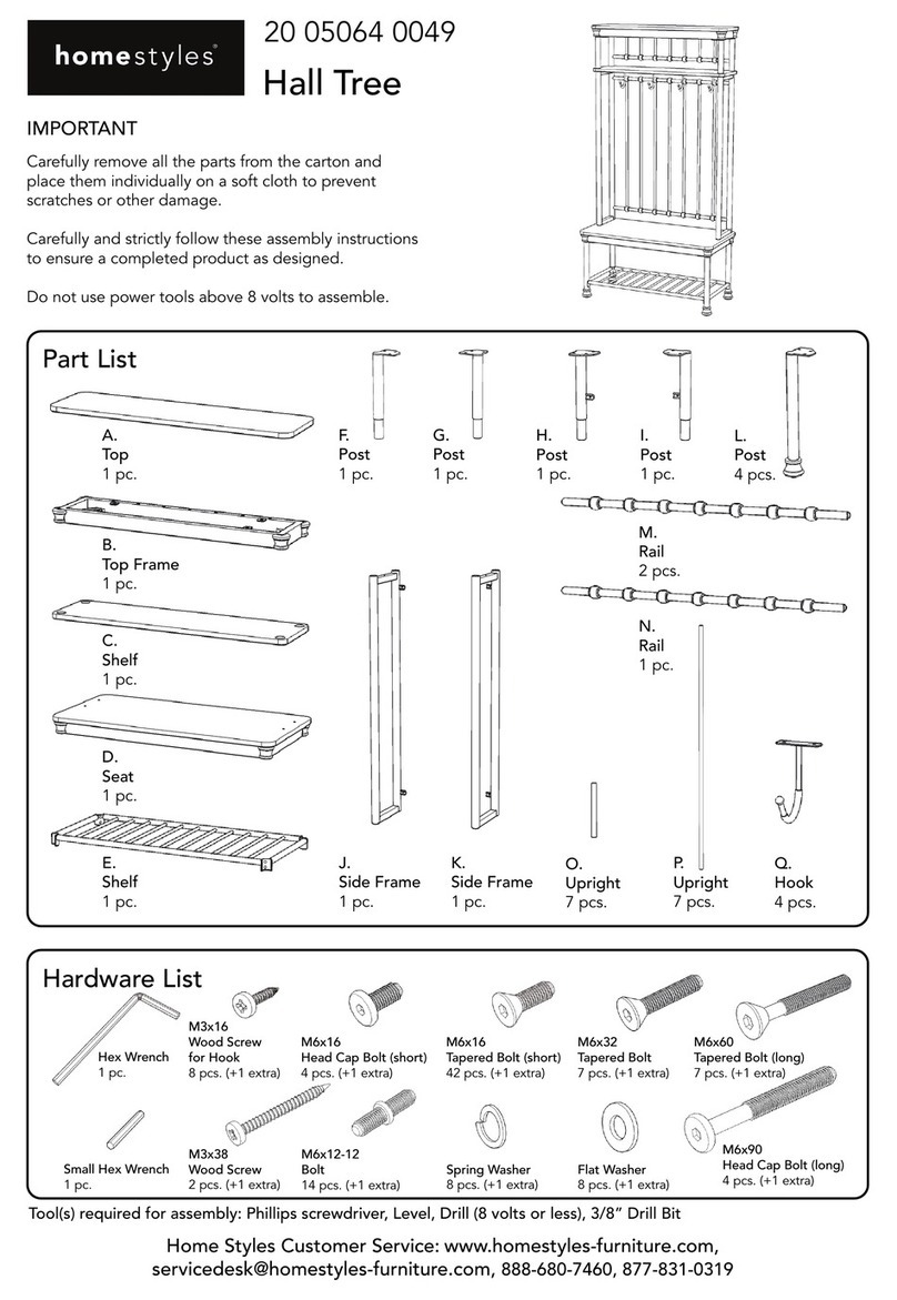 Home Styles Hall Tree 20050640049 User manual Home Styles Hall Tree 20050640049 User manual