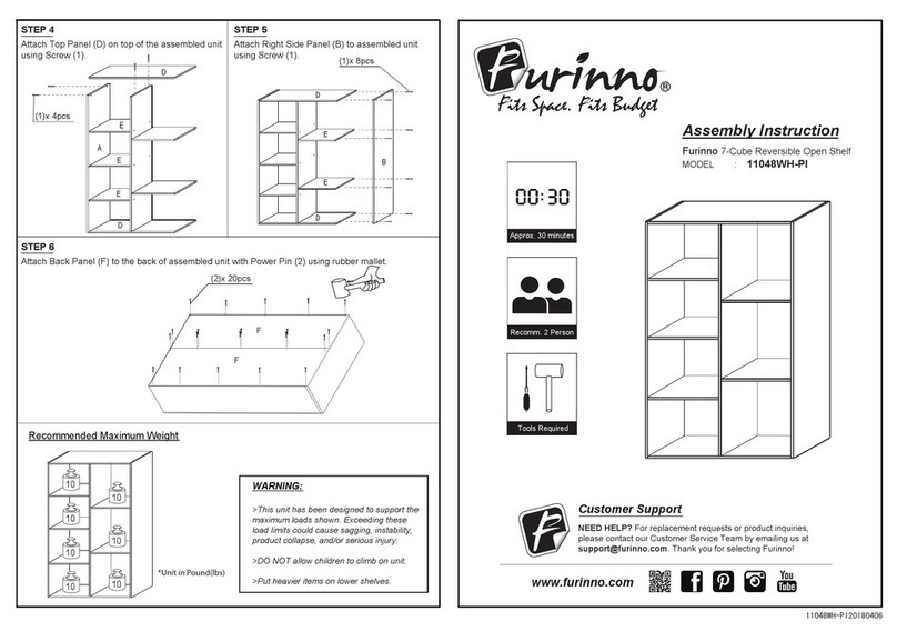 Furinno 11048WH-PI Assembly instruction