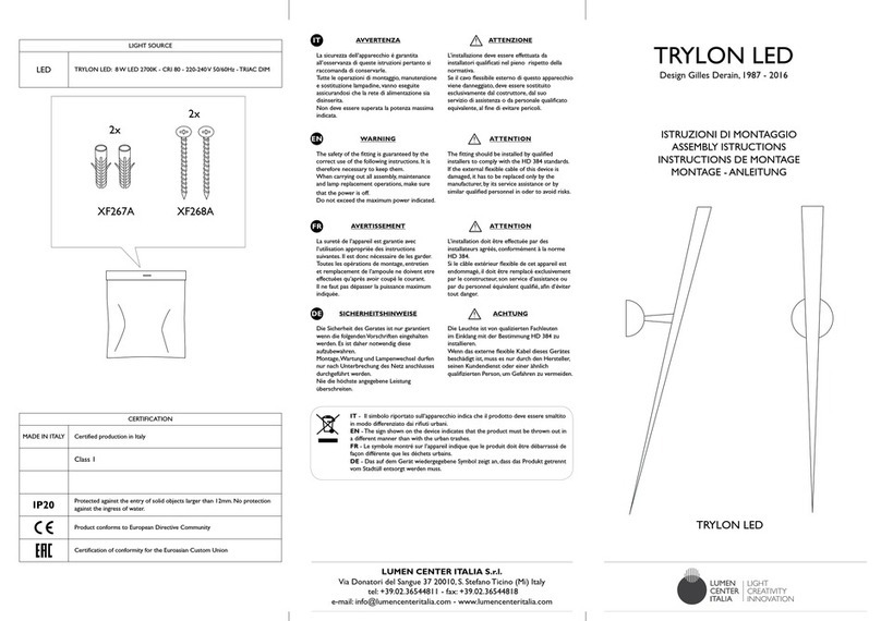 LUMEN CENTER ITALIA TRYLON LED Assembly istructions