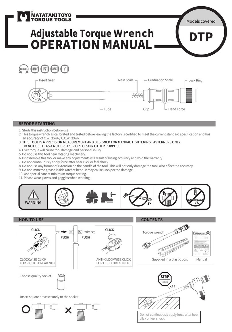 Matatakitoyo Torque Tools DTP-80N Operation manual