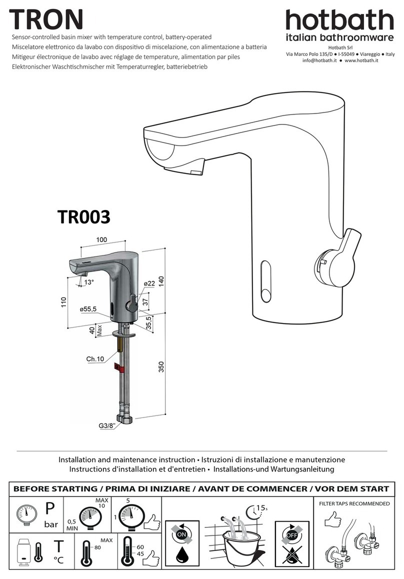 hotbath TRON TR003 Installation and maintenance  instruction