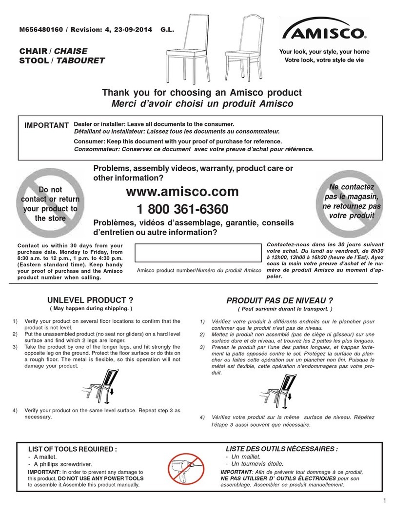 Amisco Luna Modern Stool 40317 manual