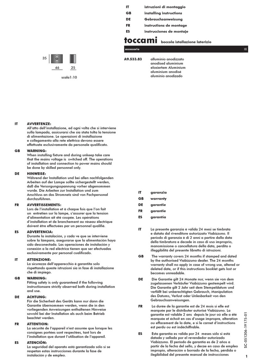 Viabizzuno toccami A9.533.83 Instruction Manual