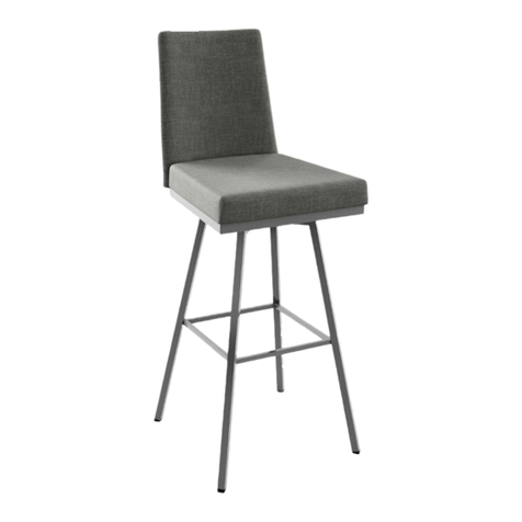 Amisco Linea Upholstered Swivel Bar Stool with Back... User manual