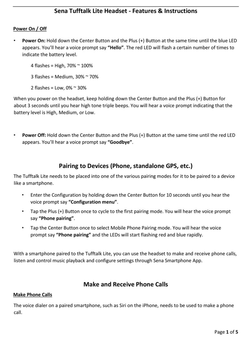 Sena TUFFTALK-LITE-01 User manual