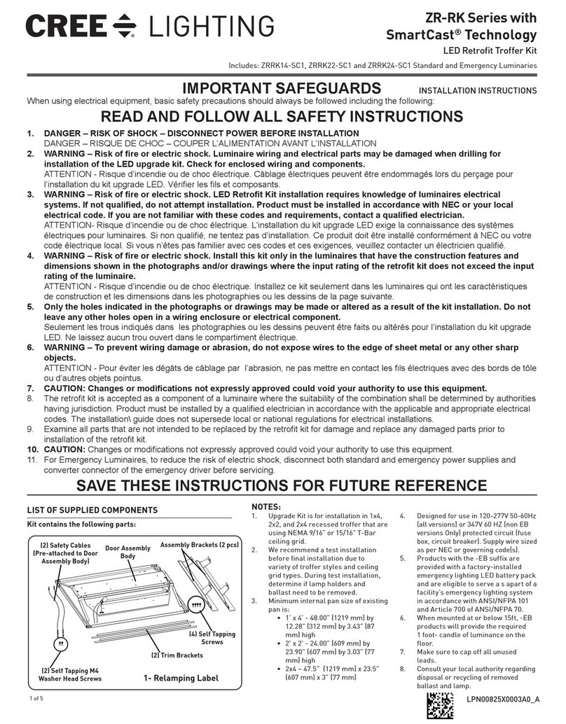 IDEAL INDUSTRIES CREE LIGHTNING ZR-RK Series installation instructions