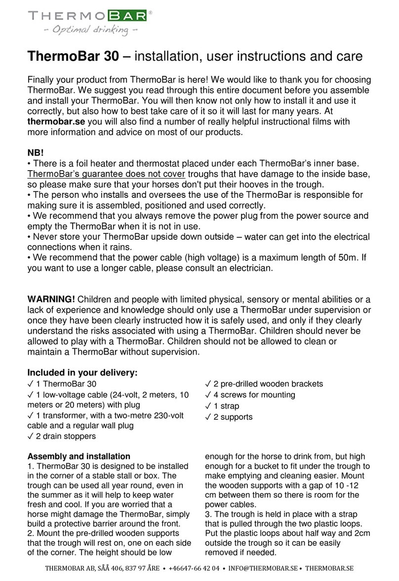 ThermoBar 30 Installation, user instructions and care
