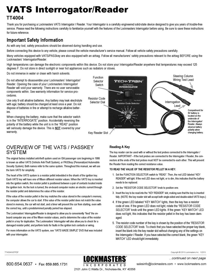 LockMasters VATS quick start guide