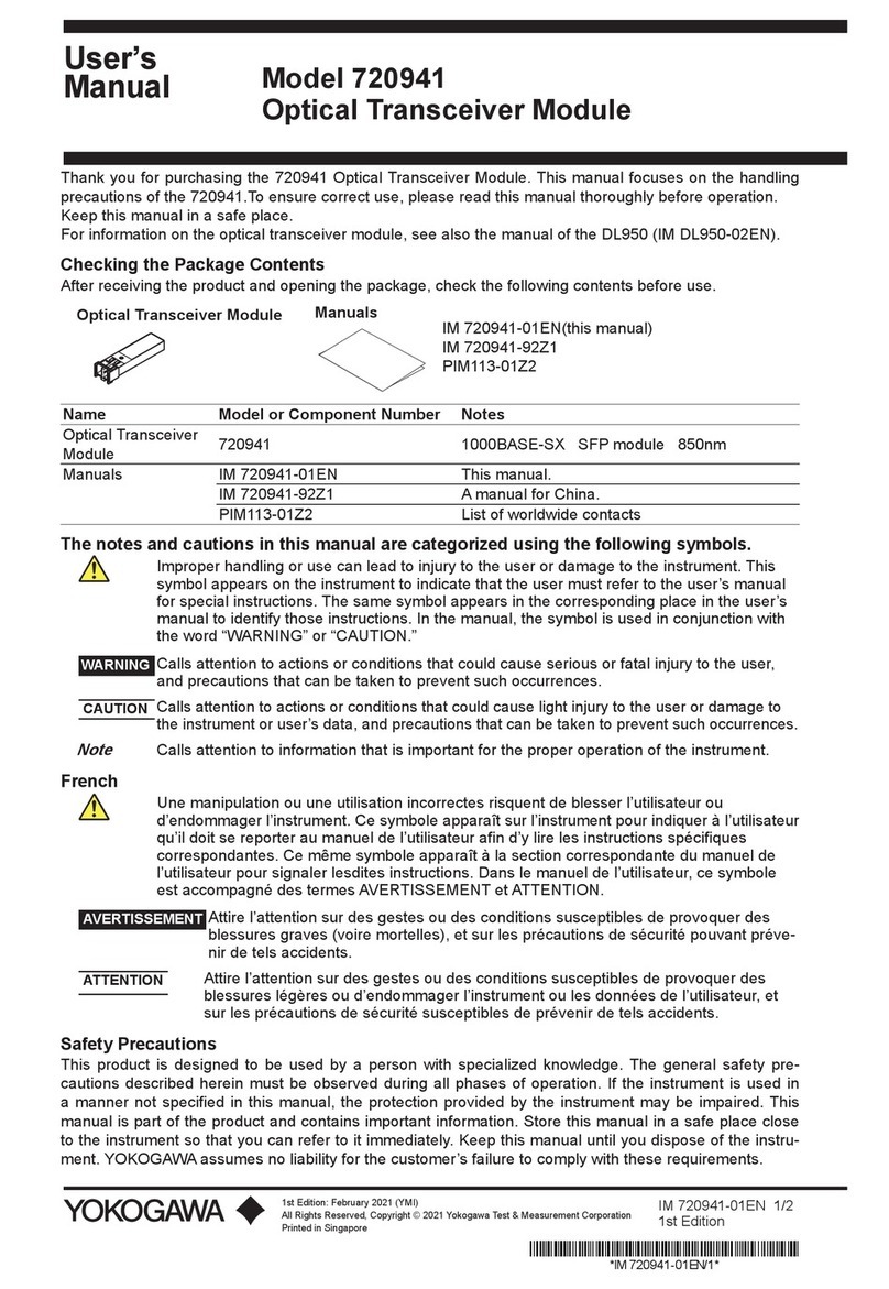 YOKOGAWA 720941 user manual