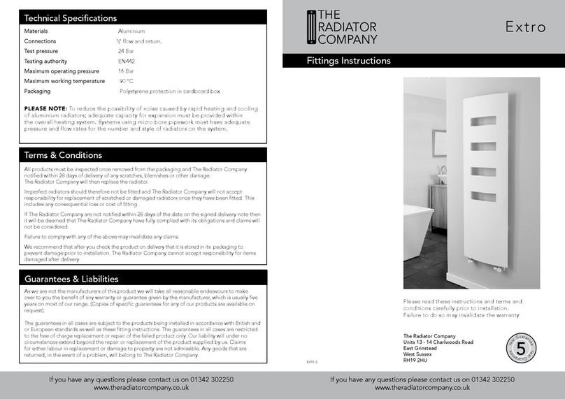 THE RADIATOR COMPANY Extro Fitting instructions