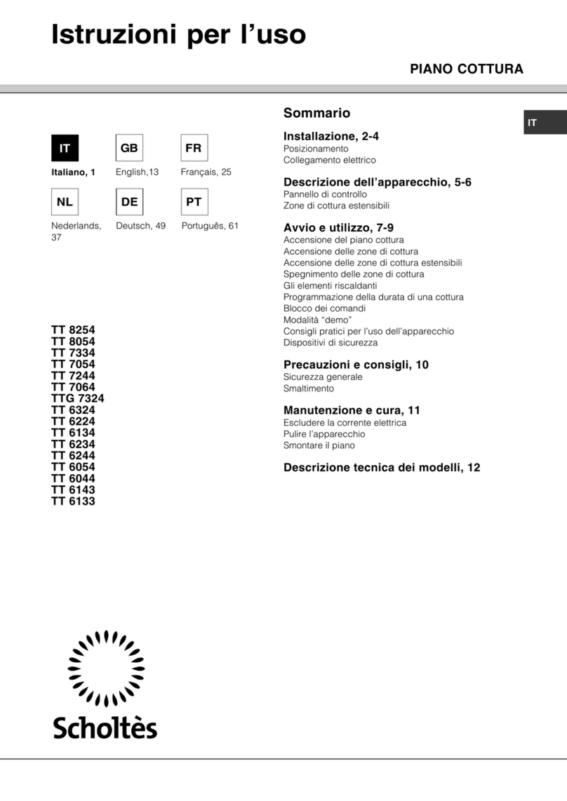 SCHOLTES TT 8254 operating instructions