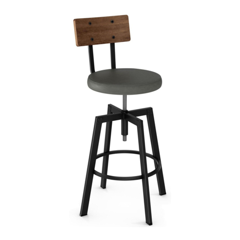 Amisco Architect Adjustable Stool with Wood Back... User manual