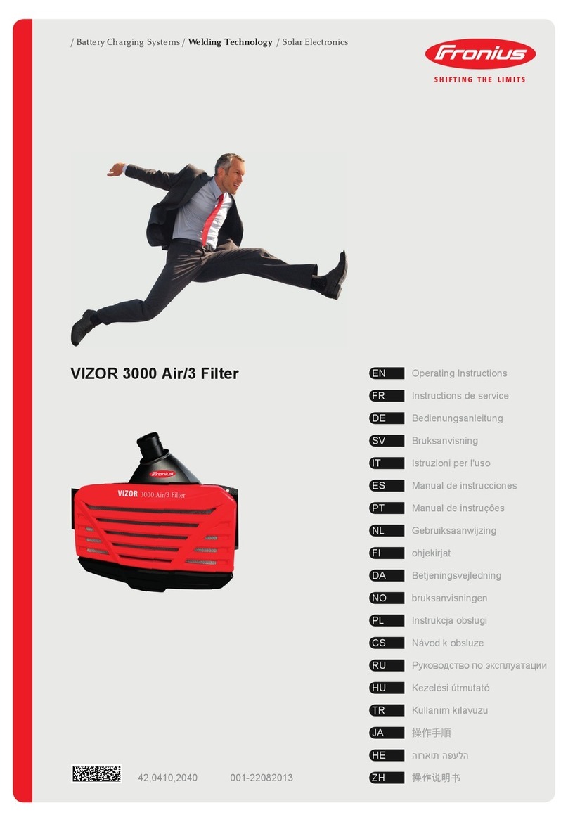 FRO­NIUS VIZOR 3000 Air/3 Filter operating instructions