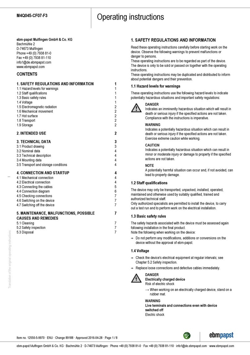 Ebmpapst M4Q045-CF07-F3 operating instructions