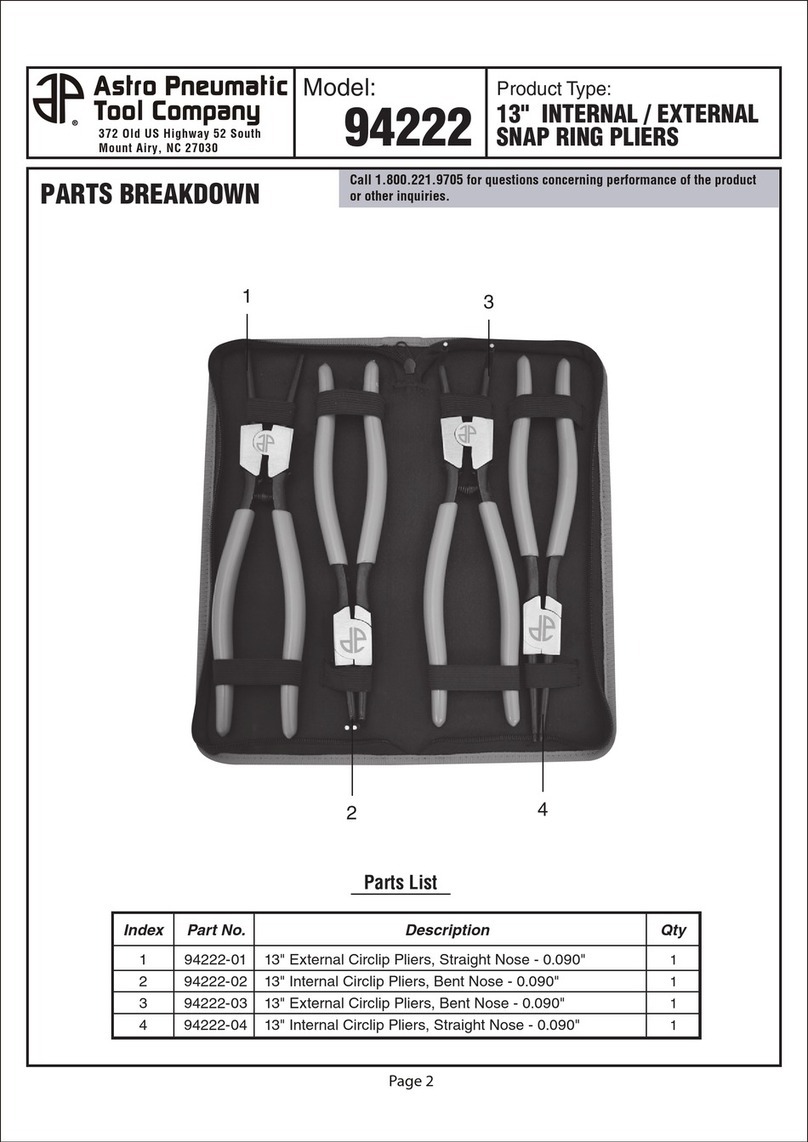 Astro Pneumatic Tool 94222 manual
