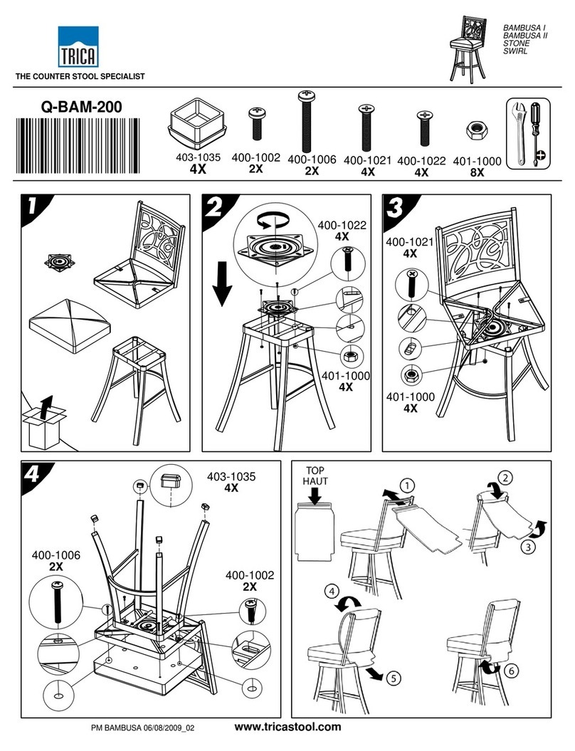 TRICA Bambusa I Swivel Stool with Back manual