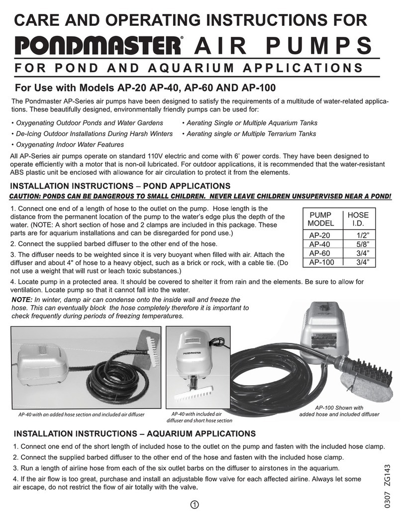 Pondmaster AP Series Care and operating instructions