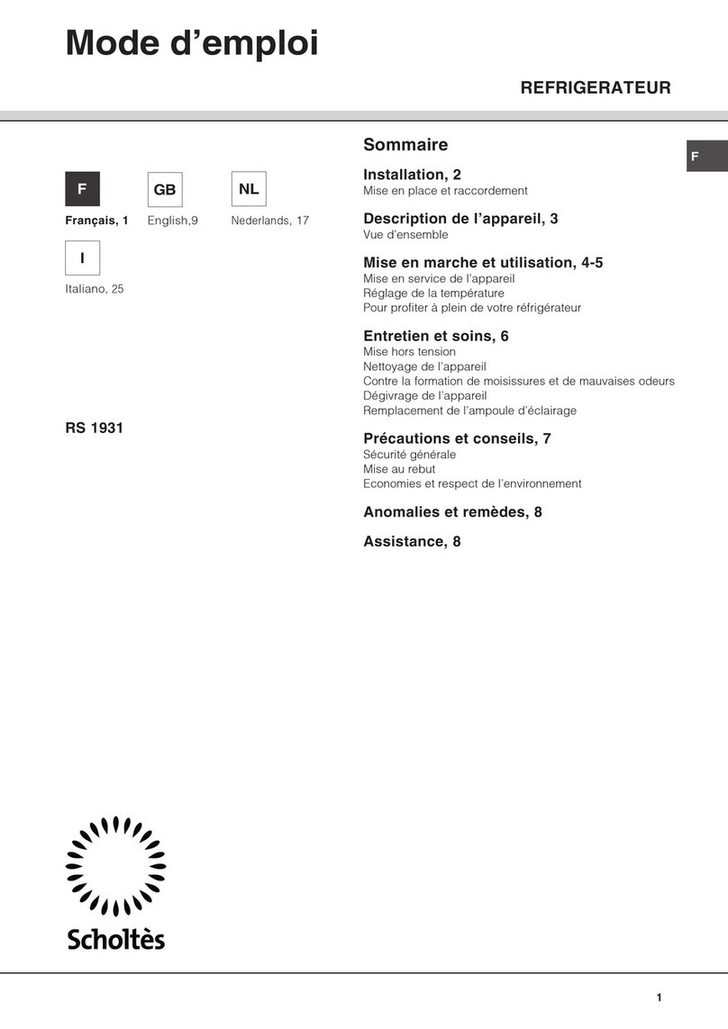 SCHOLTES RS 1931 operating instructions SCHOLTES RS 1931 operating instructions