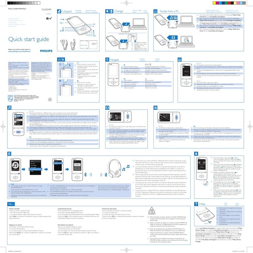 Philips GoGEAR SA5AZU User manual