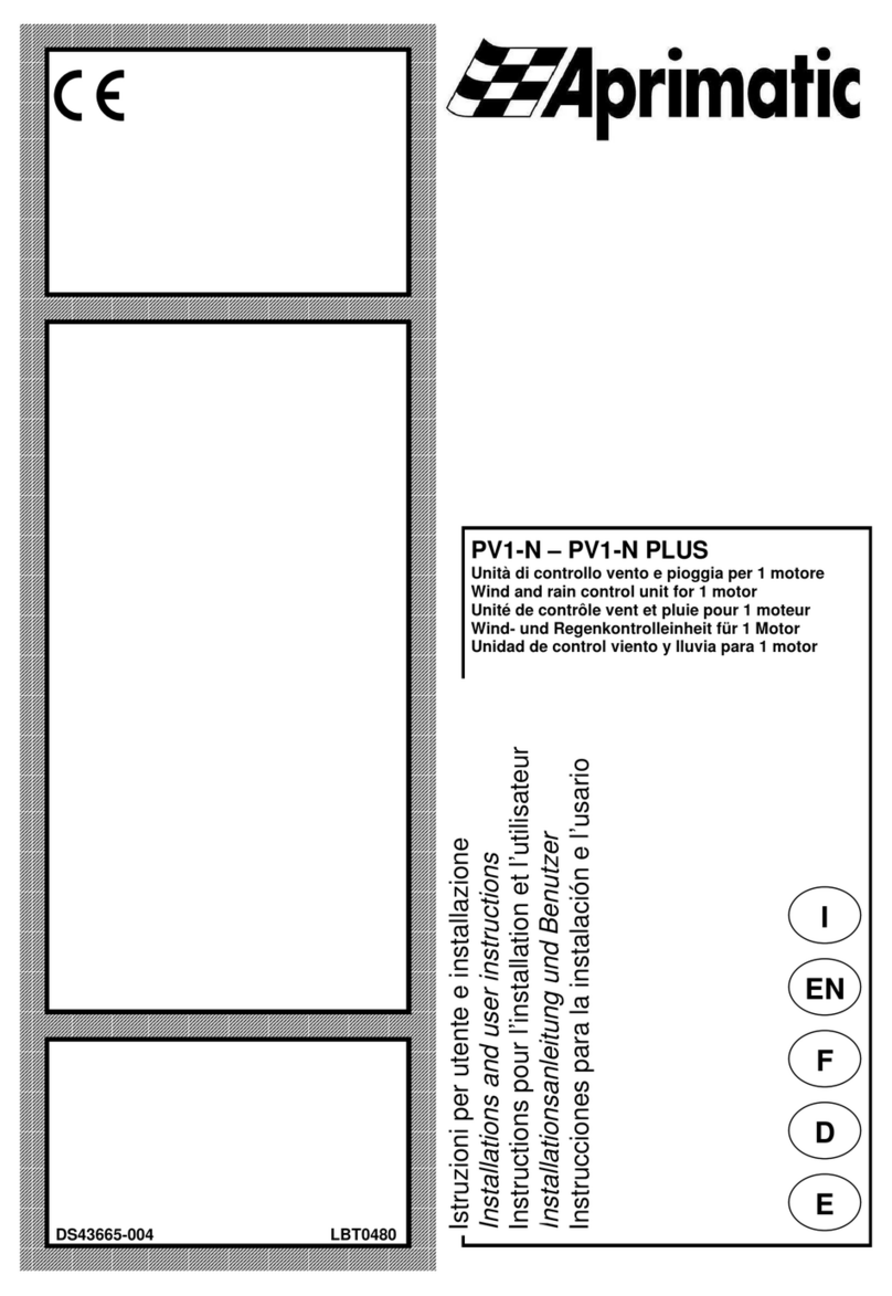 Aprimatic PV1-N Installation and user instructions Aprimatic PV1-N Installation and user instructions