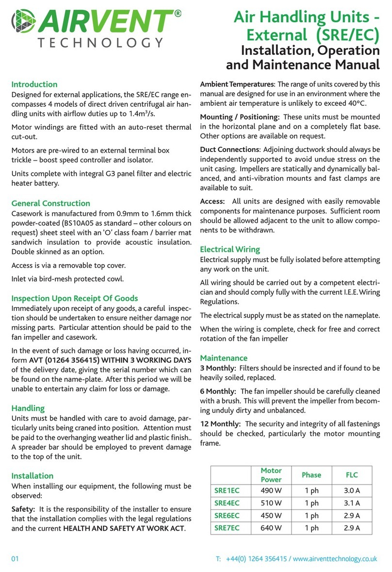 Air Vent SRE1EC Installation, operation and maintenance manual