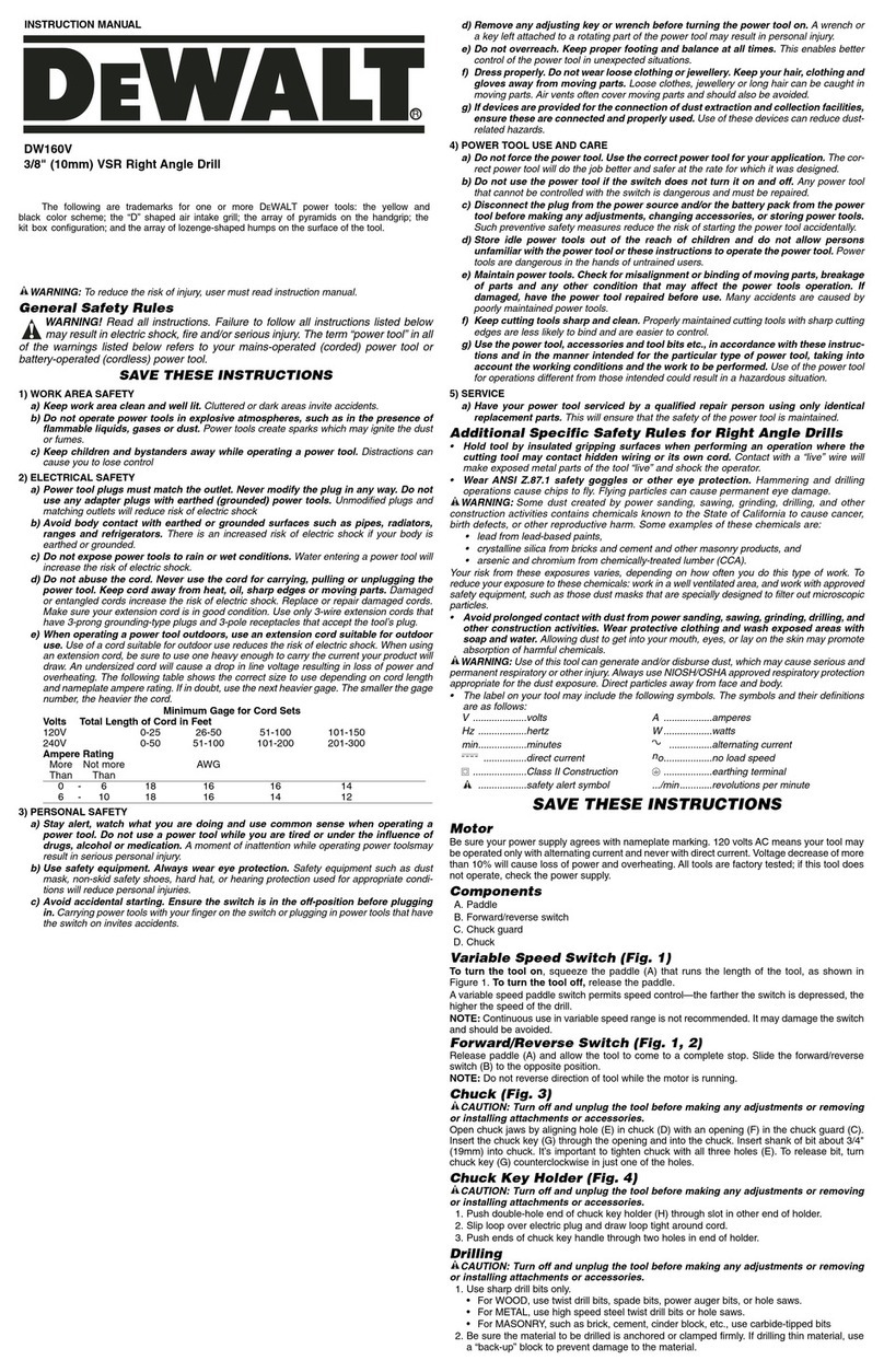 DeWalt DW160V User manual