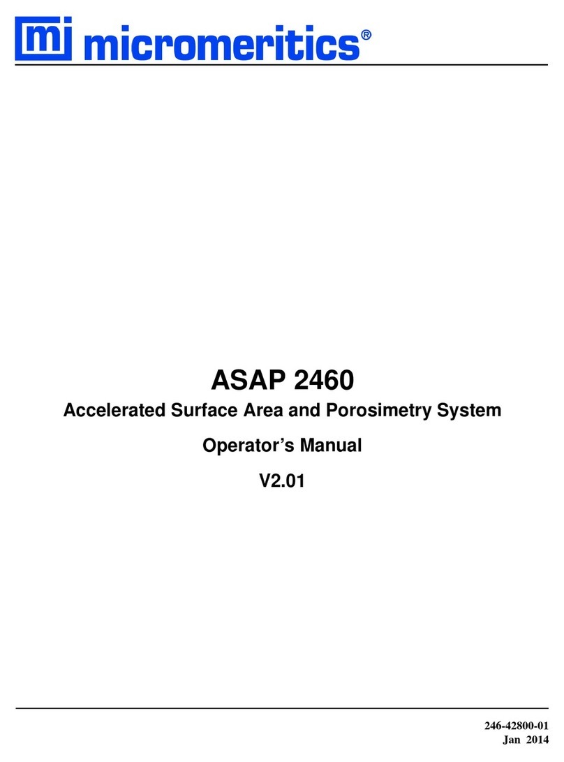 Micromeritics ASAP 2460 User manual Micromeritics ASAP 2460 User manual