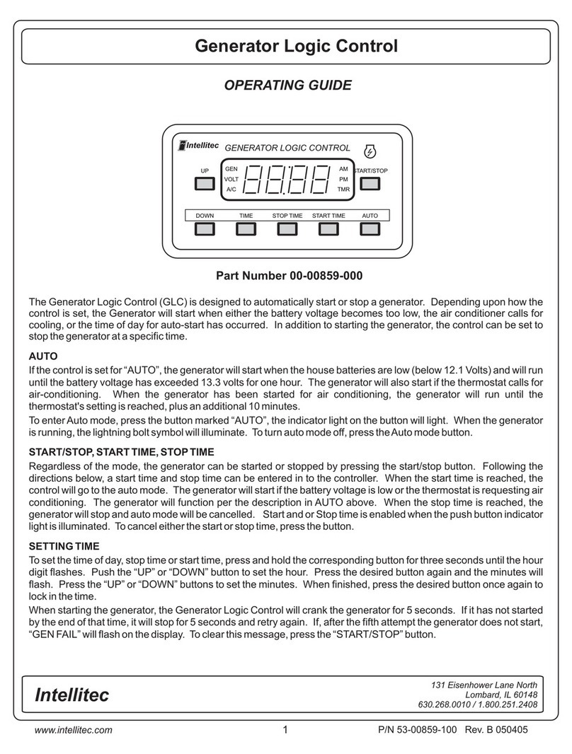 Intellitec Generator Logic Control operating guide