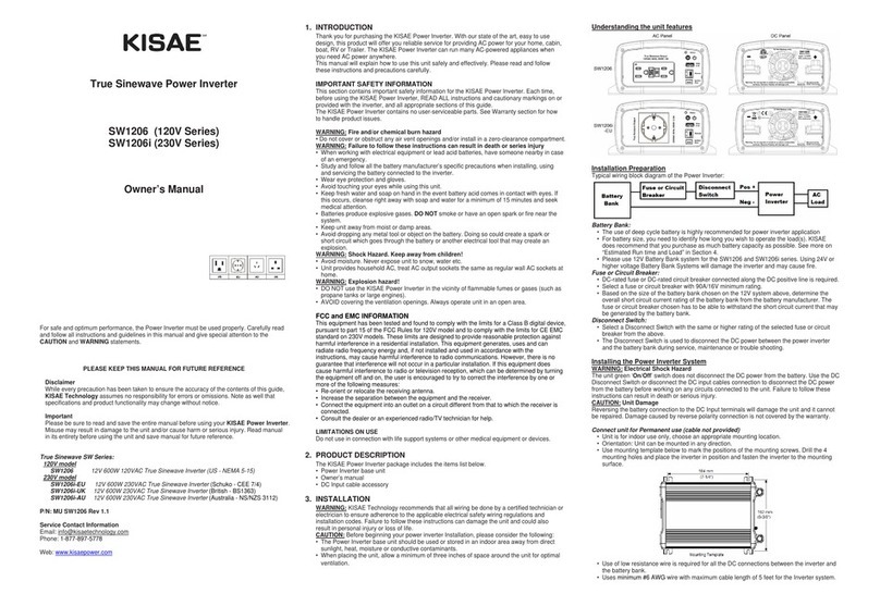 Kisae 120V Series User manual