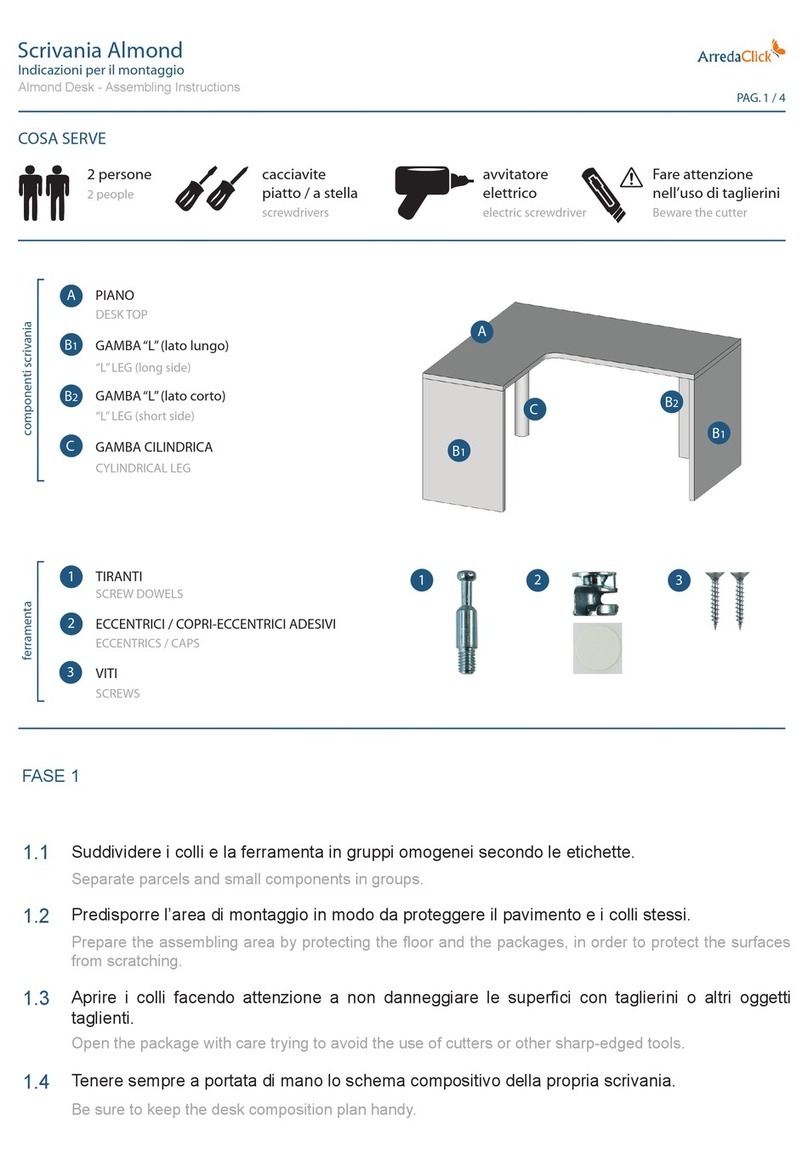 Arredaclick Almond Desk Assembling instructions Arredaclick Almond Desk Assembling instructions