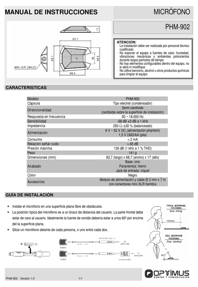 Optimus PHM-902 instruction manual