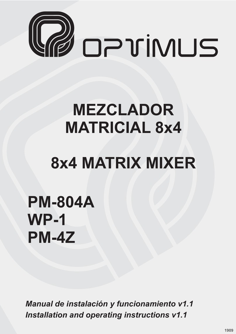 Optimus PM-804A Installation and operating instructions