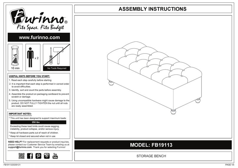Furinno STORAGE BENCH FB19113 Assembly instructions