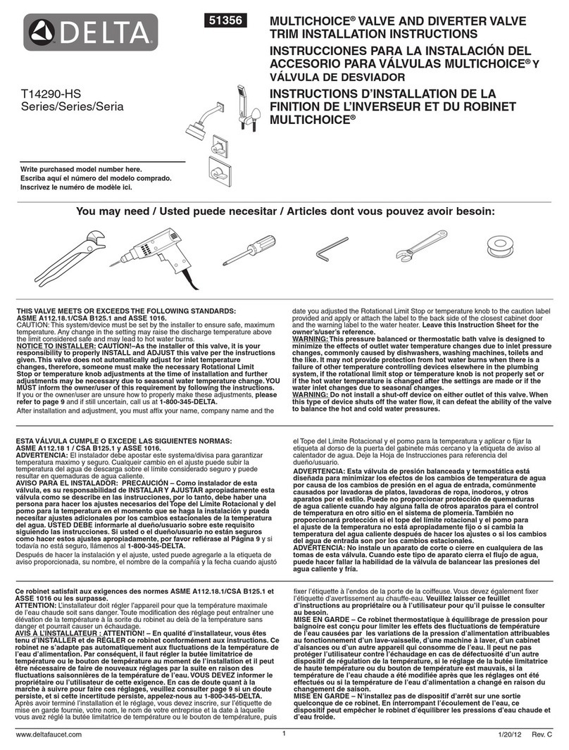 Delta MULTICHOICE T14290-HS Series User manual