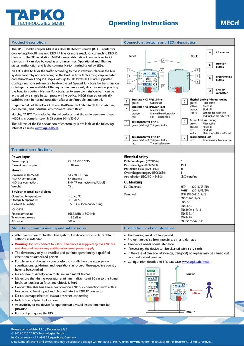 TAPKO MECrf operating instructions