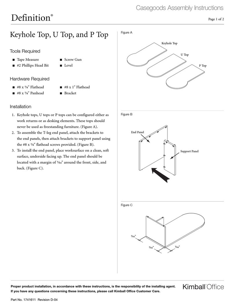 Kimball Definition Keyhole Top Assembly instructions