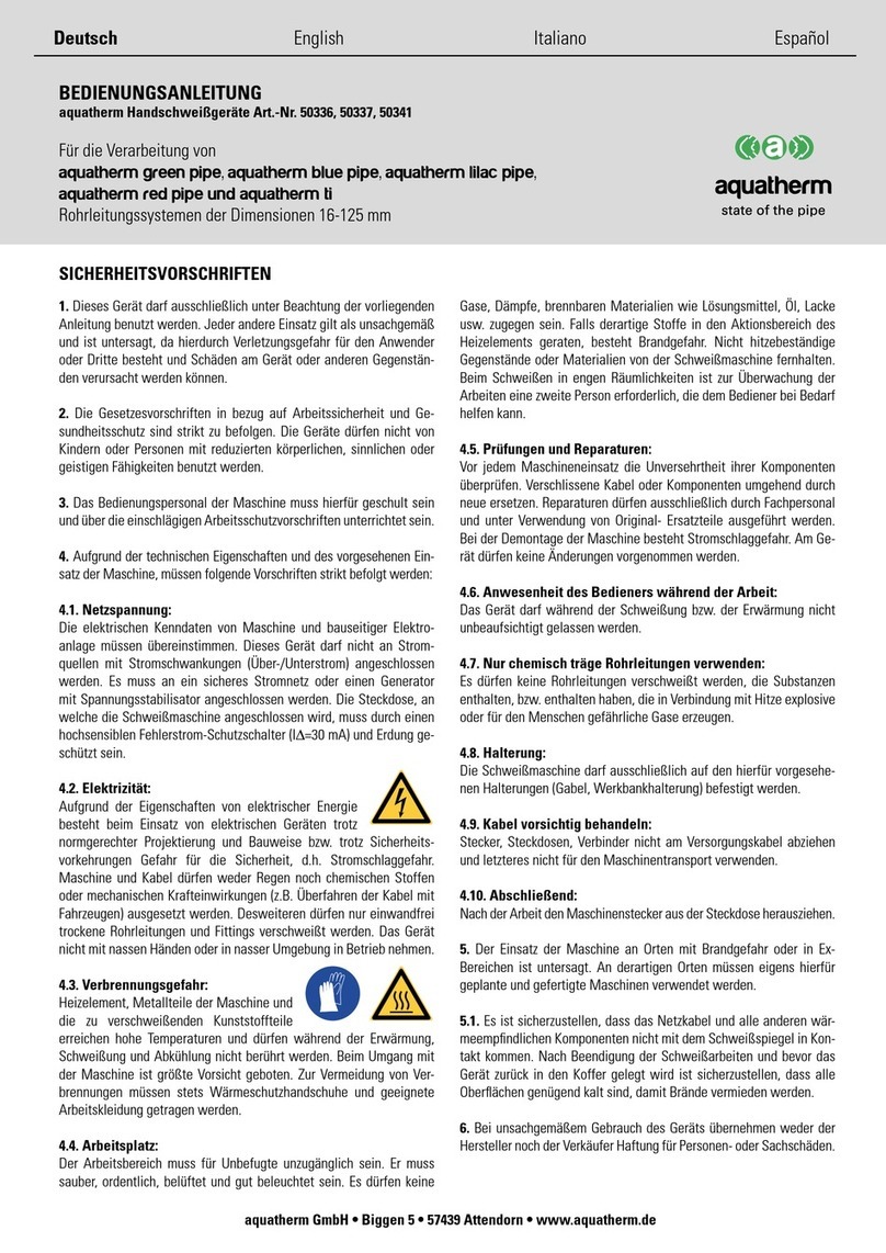 aquatherm 50336 Operation and maintenance manual aquatherm 50336 Operation and maintenance manual