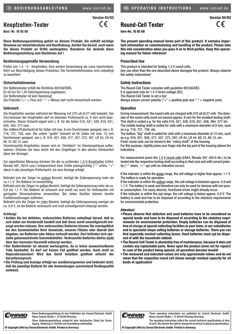 Conrad 10 05 68 operating instructions Conrad 10 05 68 operating instructions