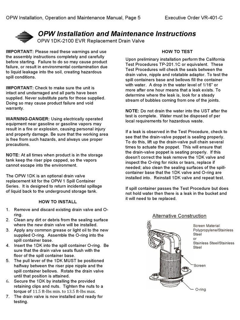 OPW 1DK-2100 EVR Installation and maintenance instructions