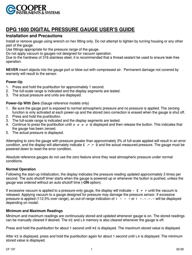 Cooper Instruments & Systems DPG 1600 user guide