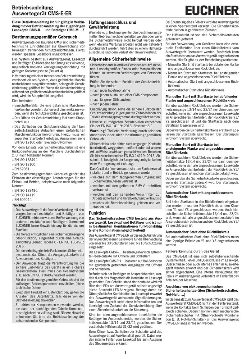 EUCHNER CMS Series operating instructions